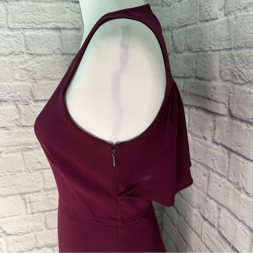 Rebecca Taylor Dress Sleeveless Cutout Midi Flounce Hem Ruffle Back Size 2 Event - Picture 3 of 9